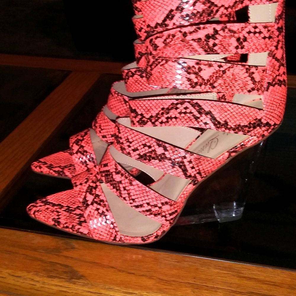 Bella Luna clear wedge heel